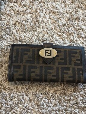 Fendi Brown FF Logo Continental Wallet